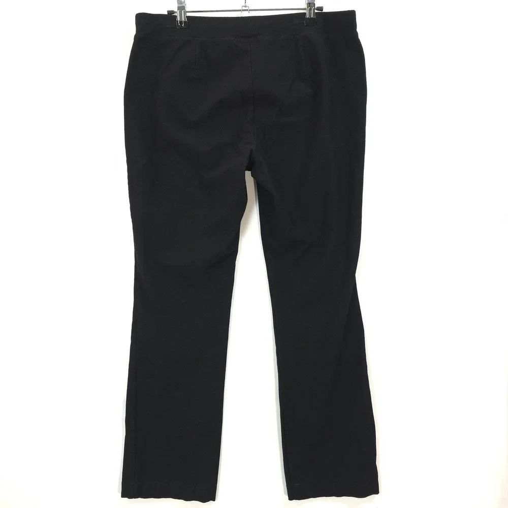 Eileen Fisher Crepe Pants Pull On Stretch Black Women M Minimalist Chic Travel